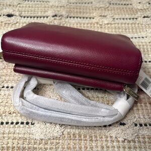 Kate Spade Dual Zip Around Crossbody Blackberry Leather Red WLR00410 NWT $239